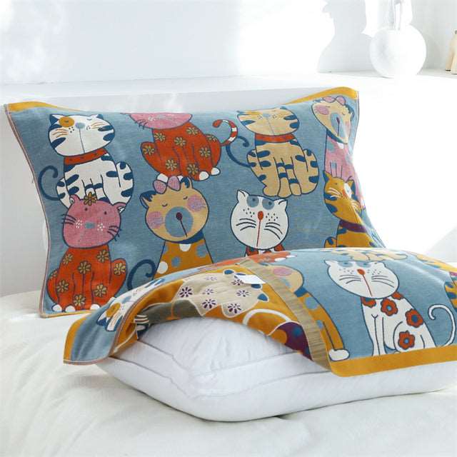 Beautiful Cat Pillow Towel (1pc)