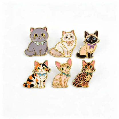 Bow Tie Cat Pin Set