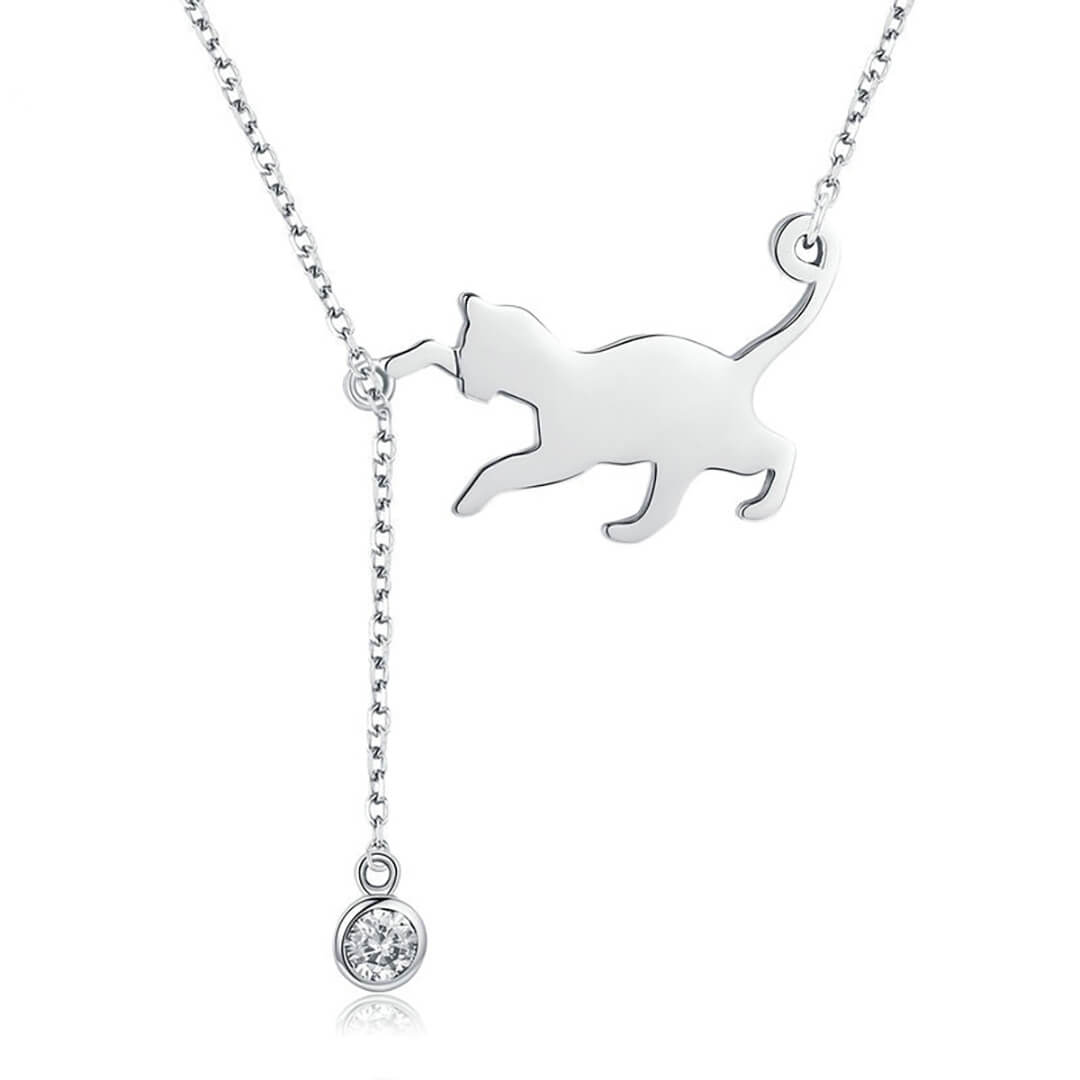 "Cat Playing Ball" Necklace