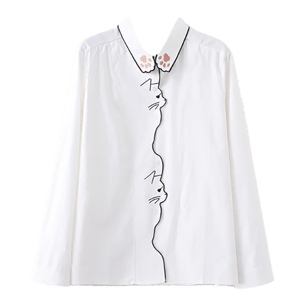 Load image into Gallery viewer, Cat Embroidered Blouse
