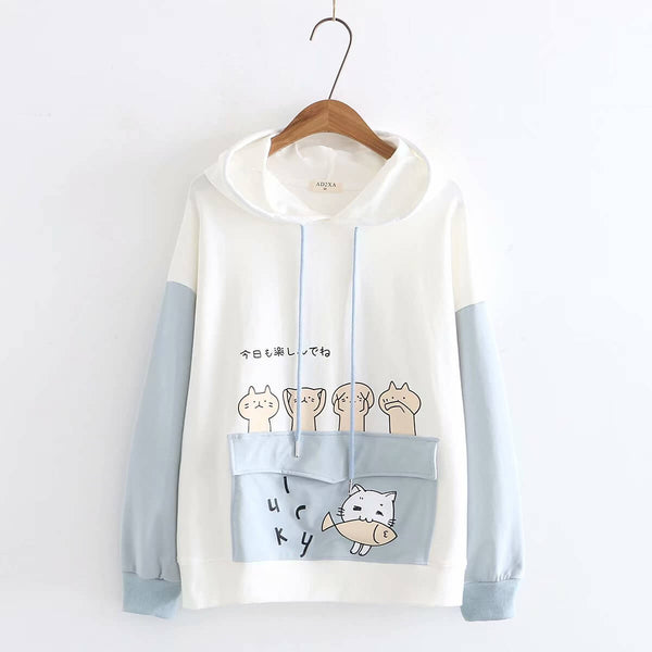 Load image into Gallery viewer, &quot;Cats Love Fish&quot; Hoodie
