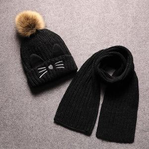 Cat Winter Hat Set