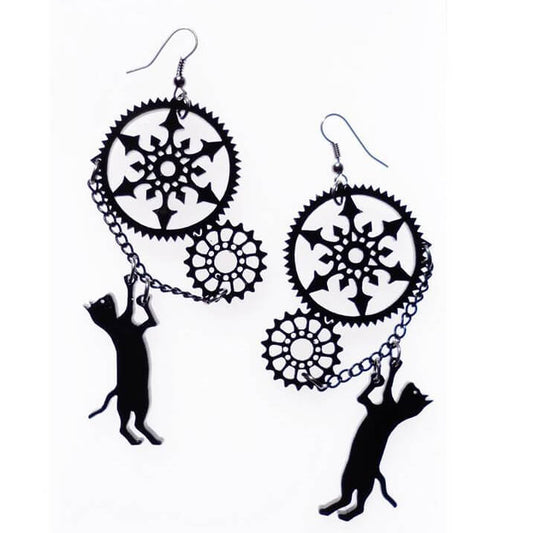 Cat Gear Necklace/Earrings