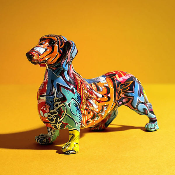 Load image into Gallery viewer, Graffiti Dachshund Sculpture
