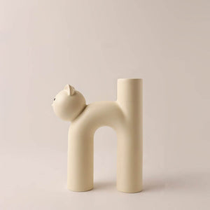 Cat Shape Porcelain Vase