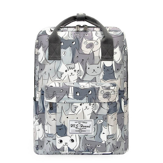 Monotone Artistic Cat Backpack