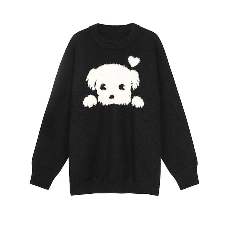 Cute Dog Black Pullover