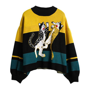 Play-Fighting Cats Pullover