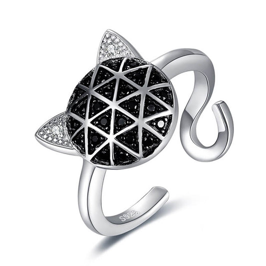 Black Cat Face Ring