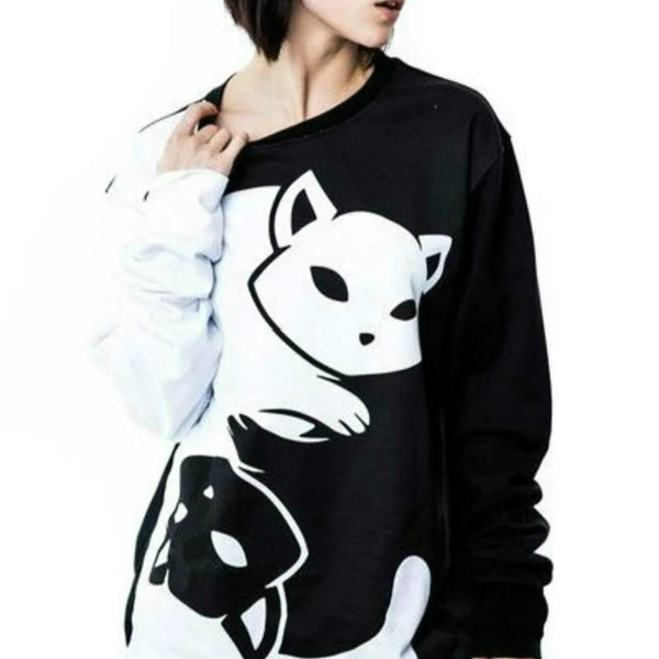 Load image into Gallery viewer, Yin Yang Cat Pullover
