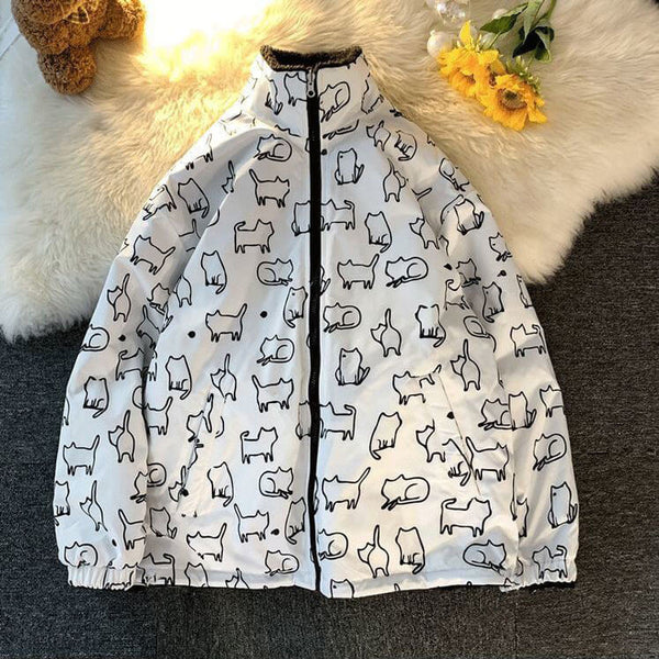 Load image into Gallery viewer, Allover Cat Doodle Jacket
