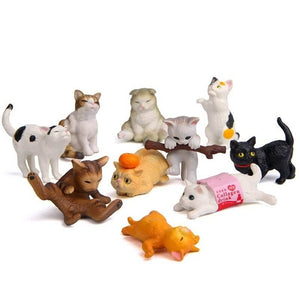 10 Pcs Cat Figurines
