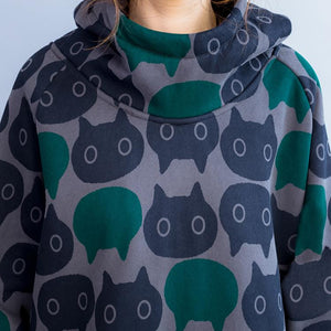 Cat Face Oversized Hoodie