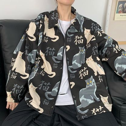 Japanese Style Cat Windbreaker