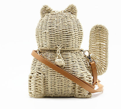 Lucky Cat Straw Bag