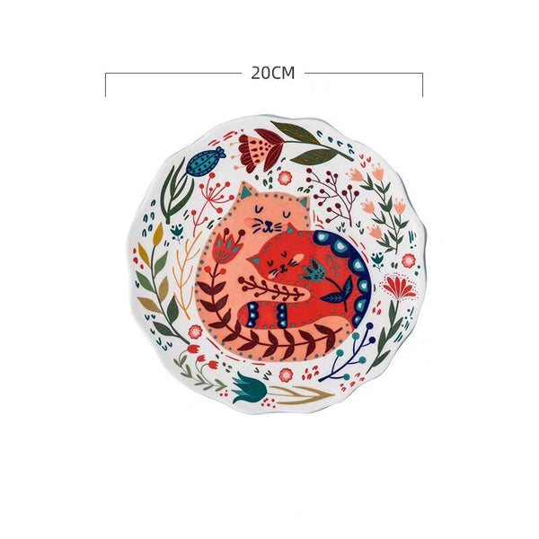 Load image into Gallery viewer, Nordic Cat Ceramic Plate
