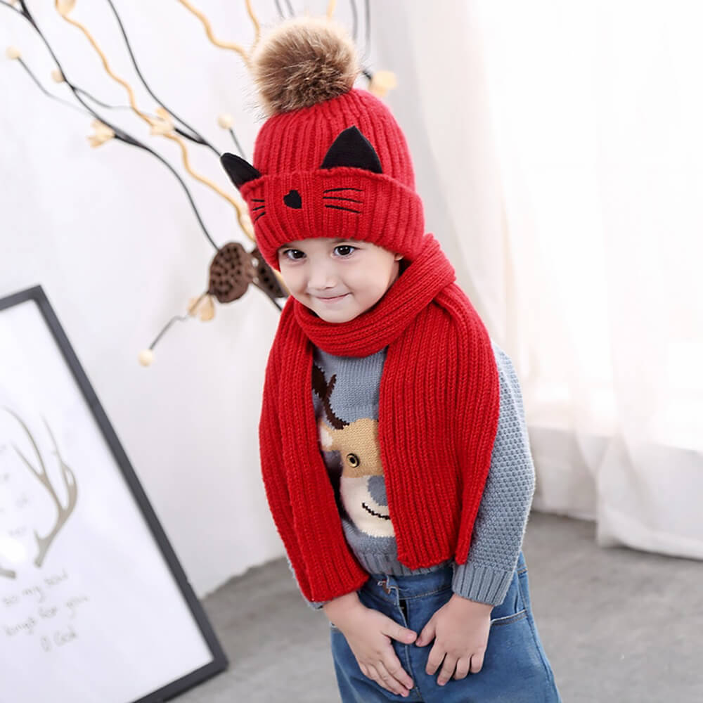 Cat Winter Hat Set