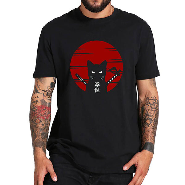 Load image into Gallery viewer, Japanese Samurai Cat T-Shirt
