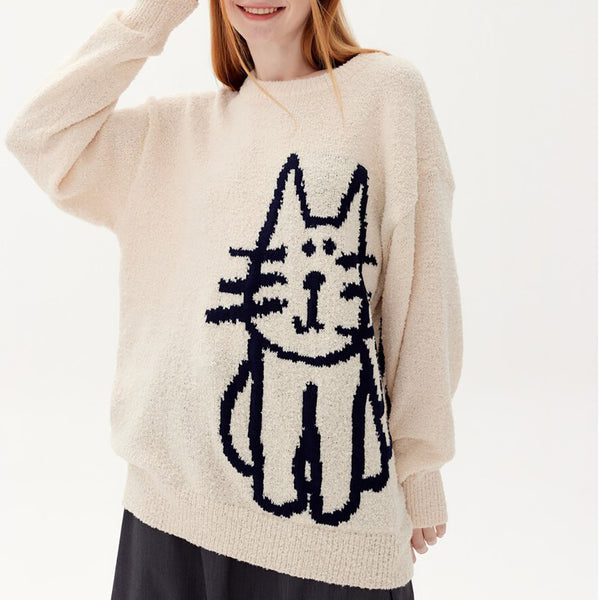 Load image into Gallery viewer, Simple Cat Doodle Sweater
