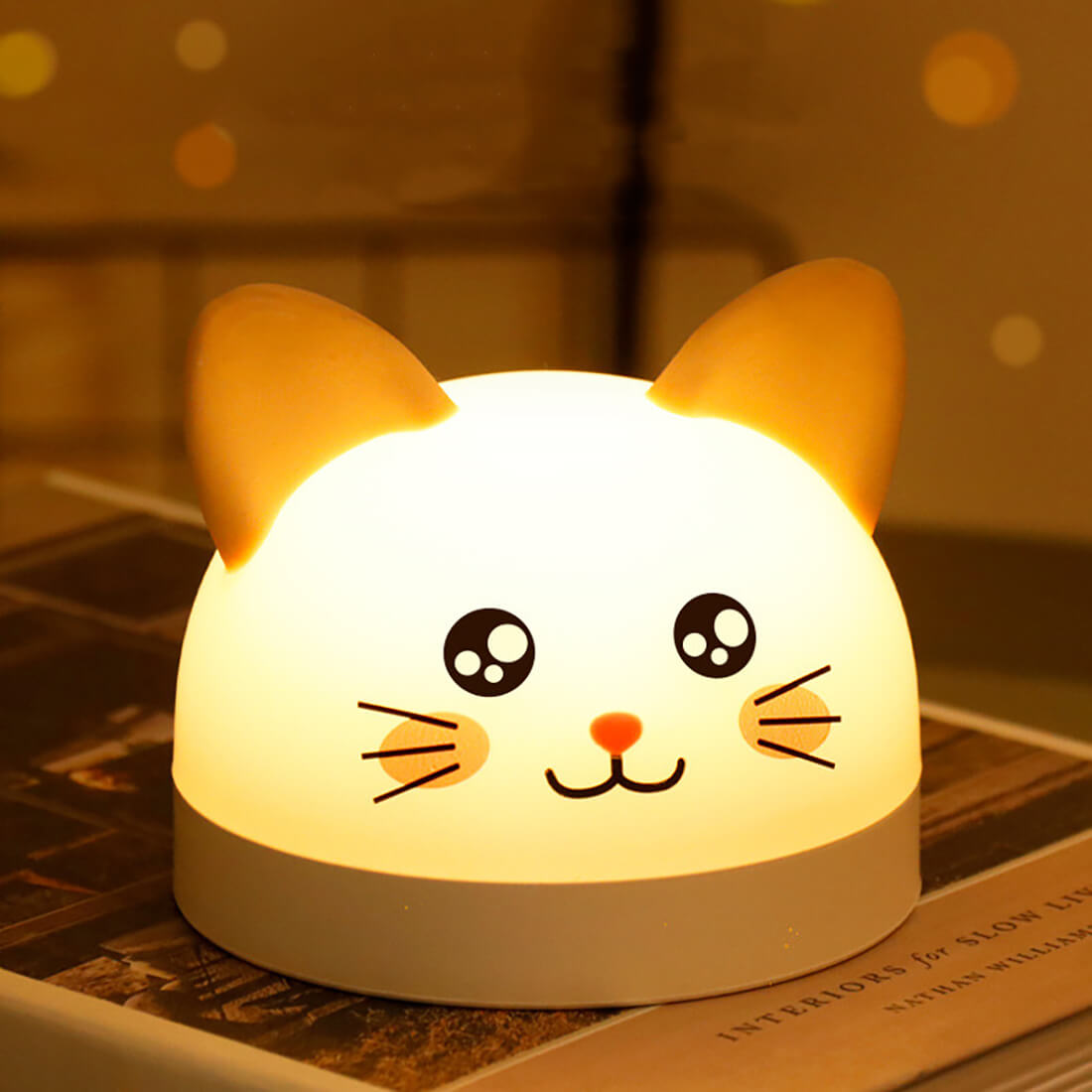 Cute Cat Clock Lamp