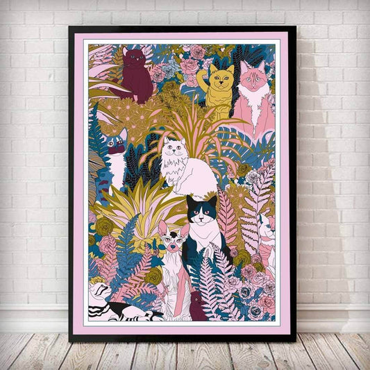 Garden Cats Wall Art