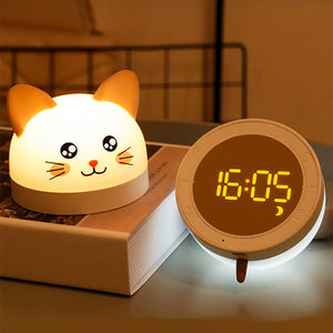 Cute Cat Clock Lamp