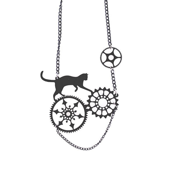 Load image into Gallery viewer, Cat Gear Necklace/Earrings
