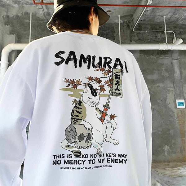 Load image into Gallery viewer, Japanese Samurai Cat Sweatshirt
