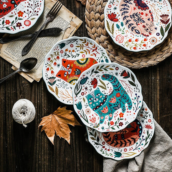 Load image into Gallery viewer, Nordic Cat Ceramic Plate
