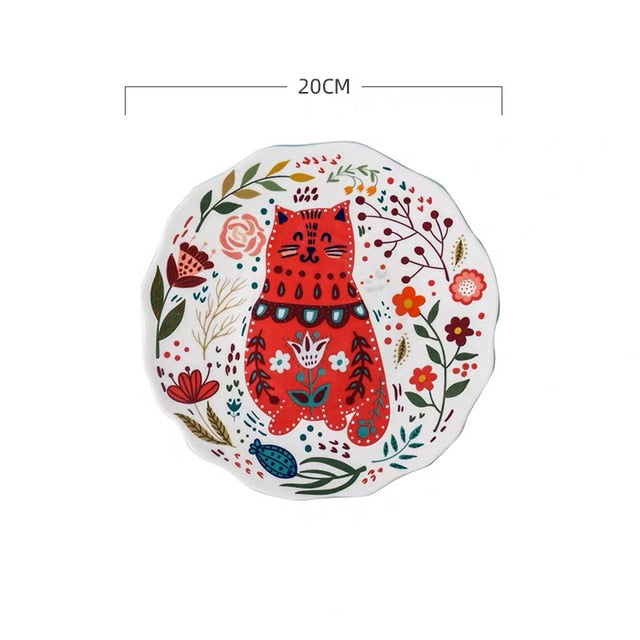 Nordic Cat Ceramic Plate