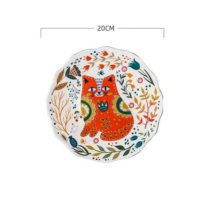 Nordic Cat Ceramic Plate