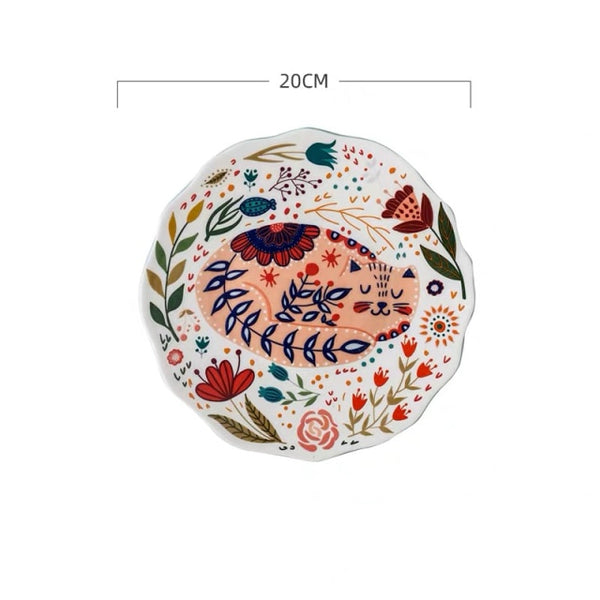 Load image into Gallery viewer, Nordic Cat Ceramic Plate
