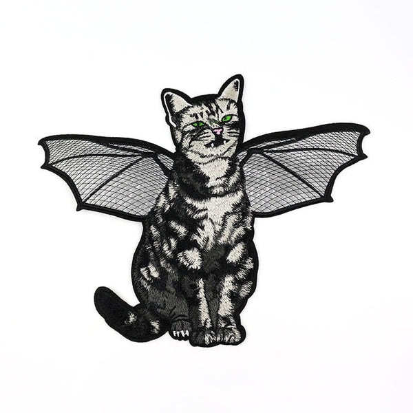 Load image into Gallery viewer, Bat Cat Embroidered Patch
