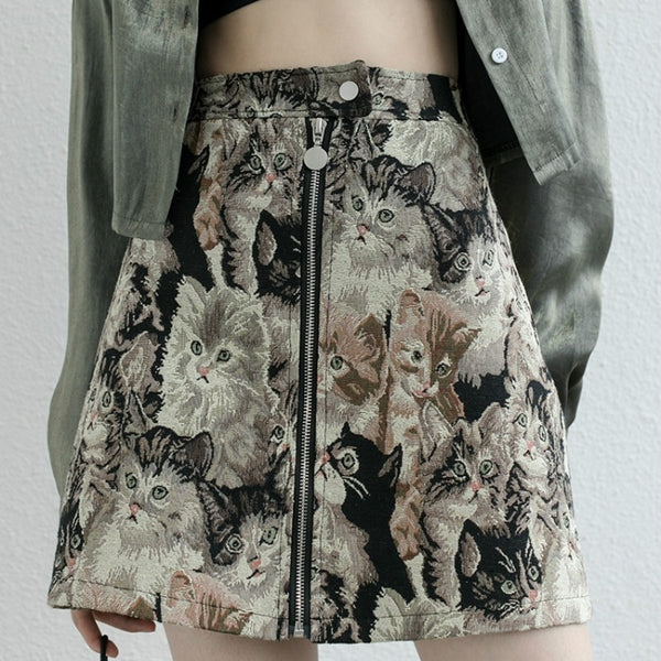 Load image into Gallery viewer, Vintage Cat Skirt

