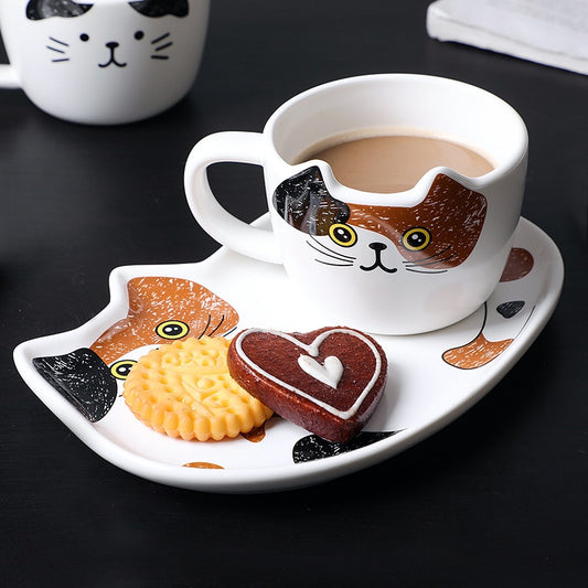 Cute Cat Mug With Tray