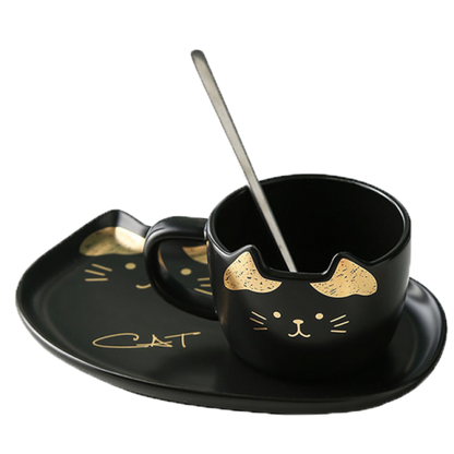 Cute Cat Mug With Tray