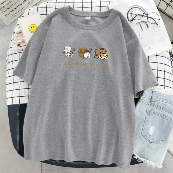 Load image into Gallery viewer, &quot;Stay home, meow&quot; T-Shirt
