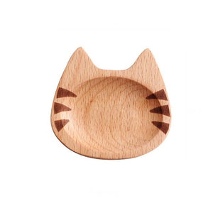 Cat Wooden Dipping Dish