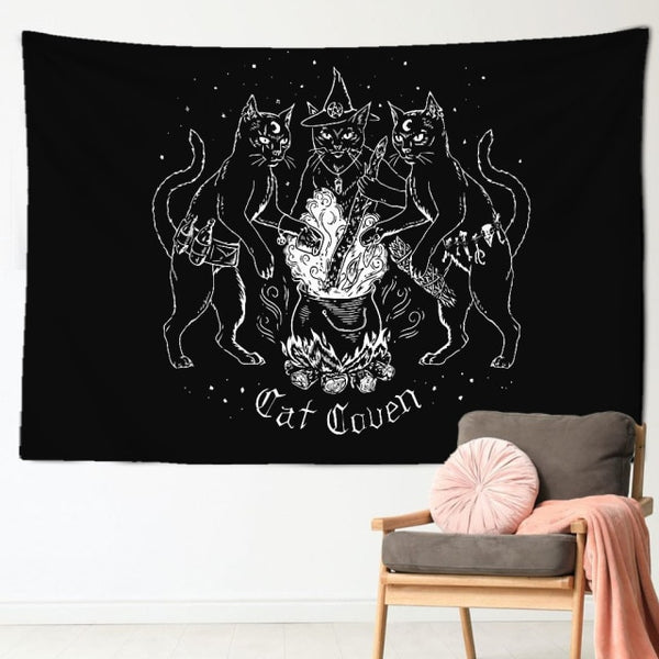 Load image into Gallery viewer, Mysterious Cat Tapestry
