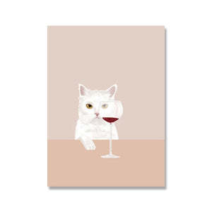 Wine Cat Wall Art
