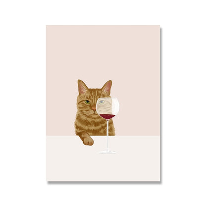 Wine Cat Wall Art