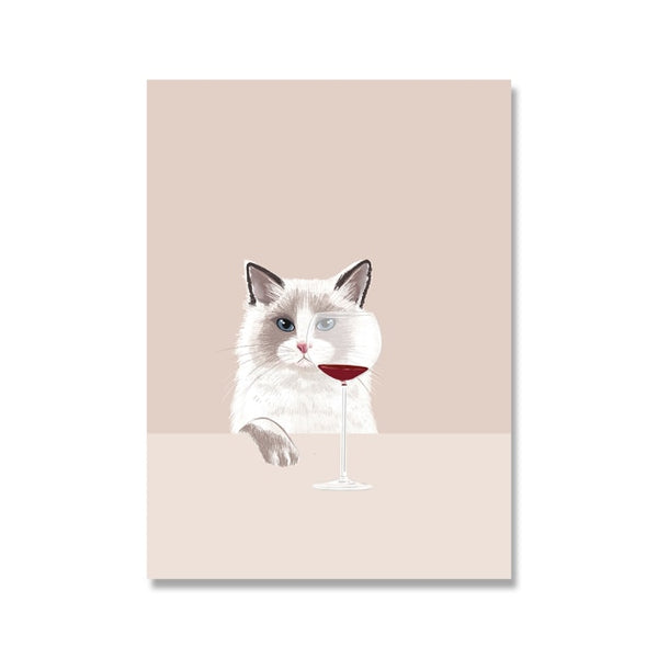 Load image into Gallery viewer, Wine Cat Wall Art
