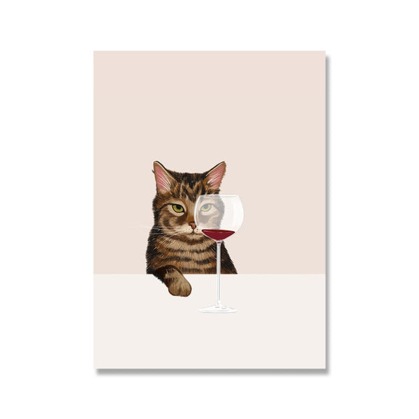 Load image into Gallery viewer, Wine Cat Wall Art

