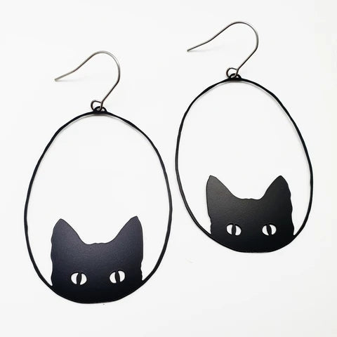 Peeking Cat Earrings