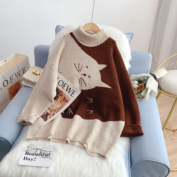 Load image into Gallery viewer, Yin Yang Cat Sweater

