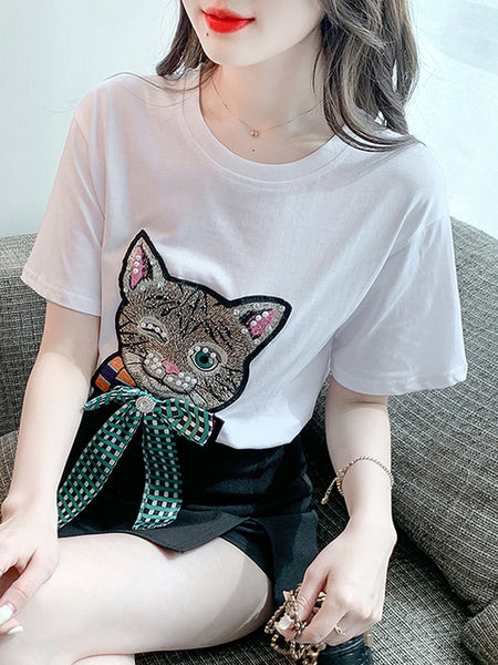 Load image into Gallery viewer, Winking Cat Mini T-Shirt
