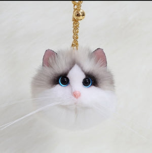 Luxurious Cat Plush Keychain
